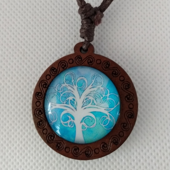 Handmade Tree Necklace White Tree Pendant Tree Necklace - Picture 2 of 4